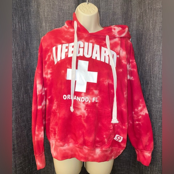 LIFEGUARD Jackets & Blazers - Red Tie-Dye Women's Hoodie